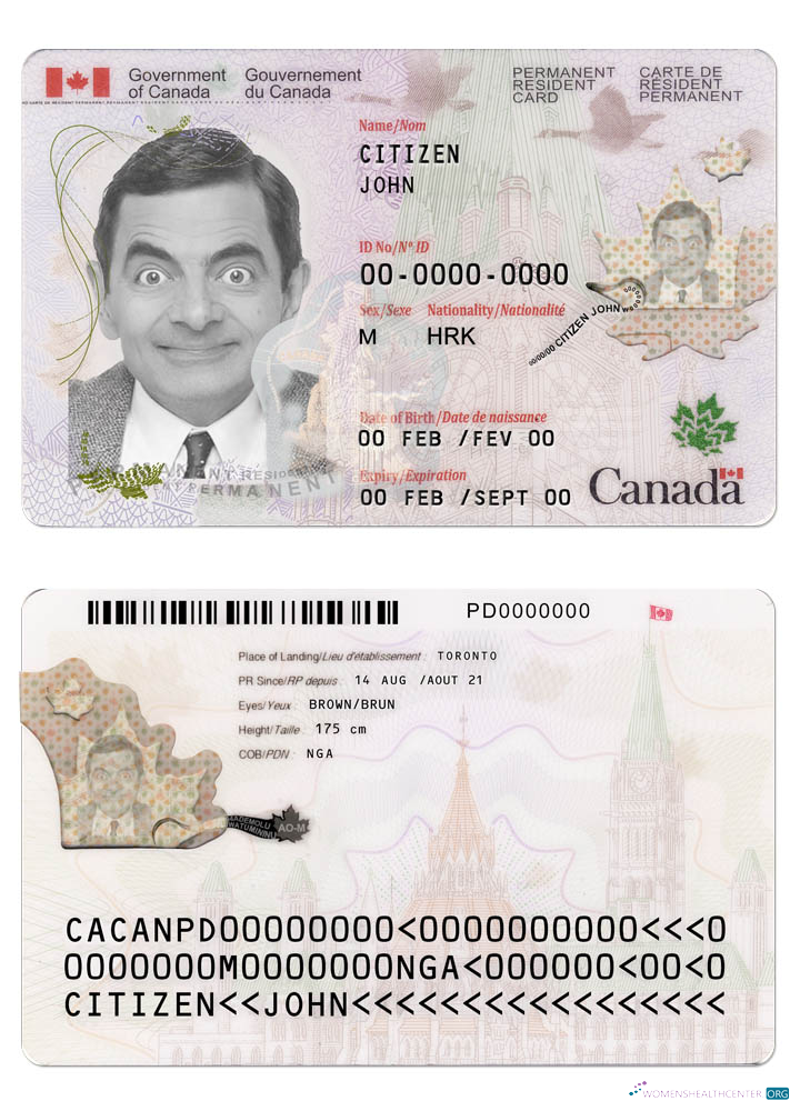 Download Canada permanent resident card new Photoshop template